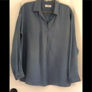 EUC Linen Top Dusty Blue XL